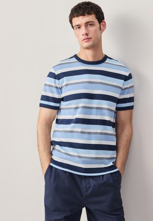Next, REGULAR FIT - HORIZONTAL STRIPE RINGER T-SHIRT . - T-shirt con stampa - blues