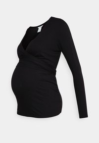 Lindex Maternity MOM WRAP - Camisola de manga comprida - black