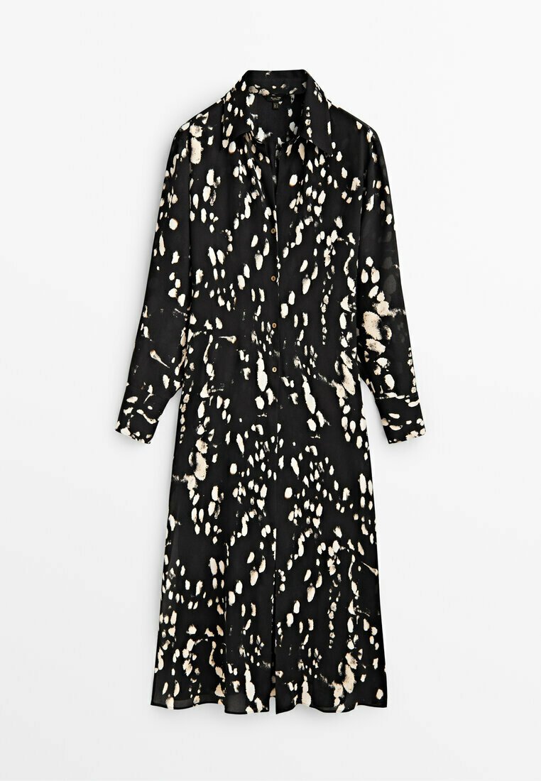 Damen Freizeitkleider | Massimo Dutti PRINTED SHIRT DRESS Blusenkleid black/schwarz - GN84934 Damen Freizeitkleider | Massimo Dutti PRINTED SHIRT DRESS Blusenkleid black/schwarz - GN84934