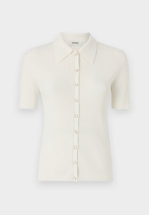 sandro LOOK CHEMISE MIXE SOIE - Cardigan - blanc