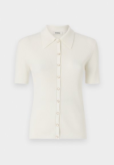 sandro LOOK CHEMISE MIXE SOIE - Cardigan - blanc