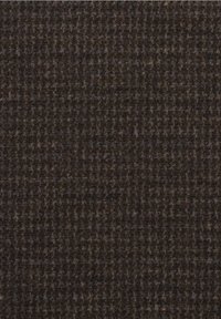 Tissu texturé marron foncé avec un motif à carreaux subtil dans des nuances de gris et de noir, montrant une surface de matériau tissé doux.