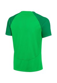 Short-sleeve athletic shirt in bright green, made of breathable fabric with a smooth texture and raglan sleeves for ease of movement.
