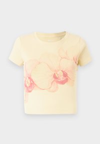 Floral Graphic Baby Tee - T-shirts print - double cream