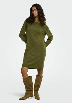 JDY KNITTED DRESS JDYBRILLIANT SHORT DRESS - Robe pull - dark olive