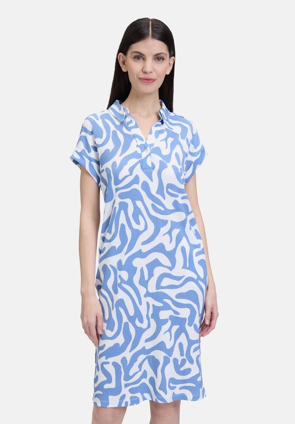 CASUAL MIT ÜBERSCHNITTENEN ÄRMELN - Freizeitkleid - weiß blau