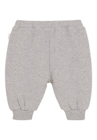 Zachte grijze peuter sweatpants met een elastische tailleband en geribde boorden, ontworpen voor comfort en casual gebruik.