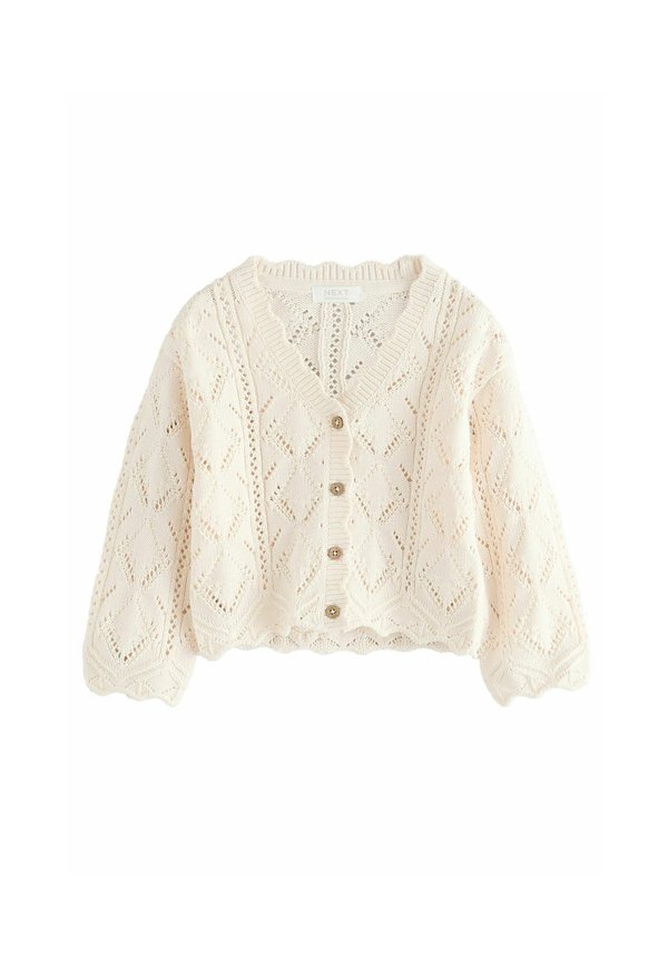 REGULAR FIT - V-NECK - Strickjacke - ecru