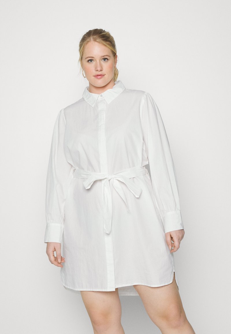 EVOKED VILA VITYLLA BELT SHIRT DRESS - Vestido camiseiro - cloud dancer