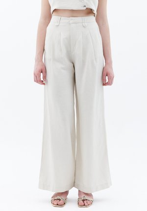WIDE LEG - Pantalones - silver birch