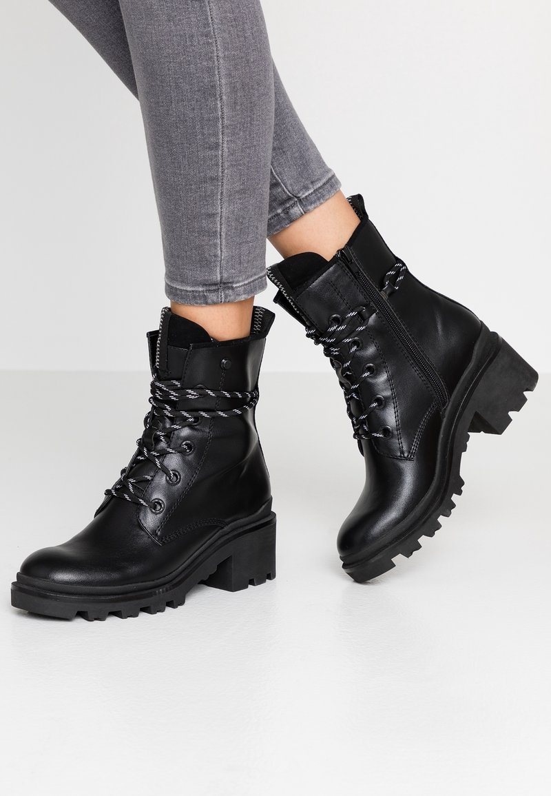 Anna Field Botines con cordones - black