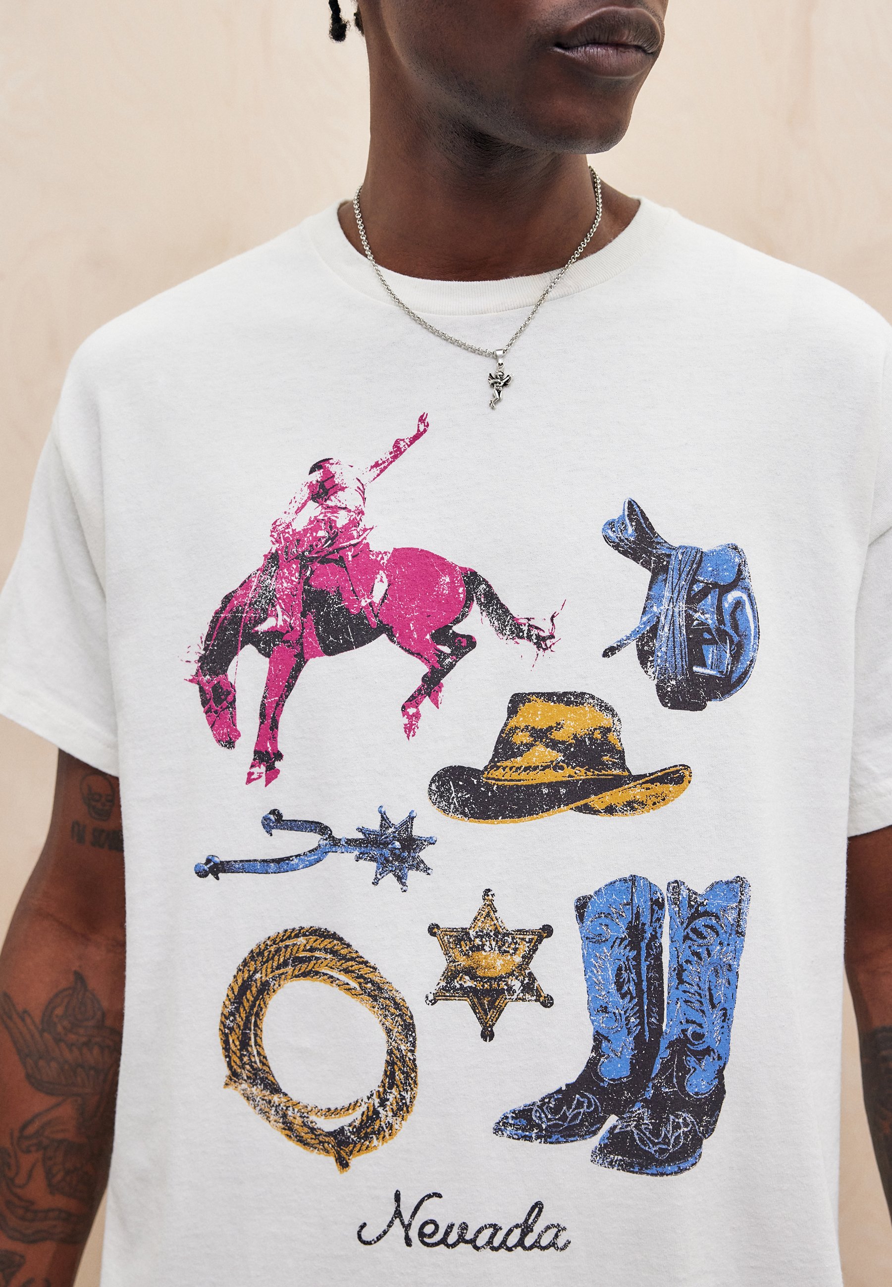 BDG Urban Outfitters NEVADA COWBOY TEE UNISEX - Print T-shirt