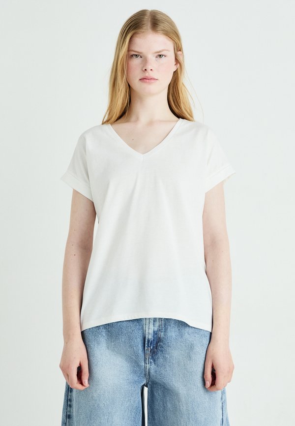 VIDREAMERS NEW V NECK - Basic T-shirt - cloud dancer