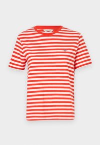 REGULAR STRIPED SHIELD  - Print T-shirt - orange red