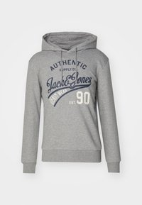 Jack & Jones JJETHAN HOOD 2 PACK - Sweatshirt - dark blue/mottled grey