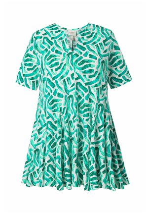 Ulla Popken, LONGSHIRT, GODETFALTEN, TUNIKA-AUSSCHNITT, HALBARM - T-shirts print - summer green