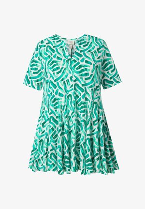 Ulla Popken, LONGSHIRT, GODETFALTEN, TUNIKA-AUSSCHNITT, HALBARM - T-shirt print - summer green
