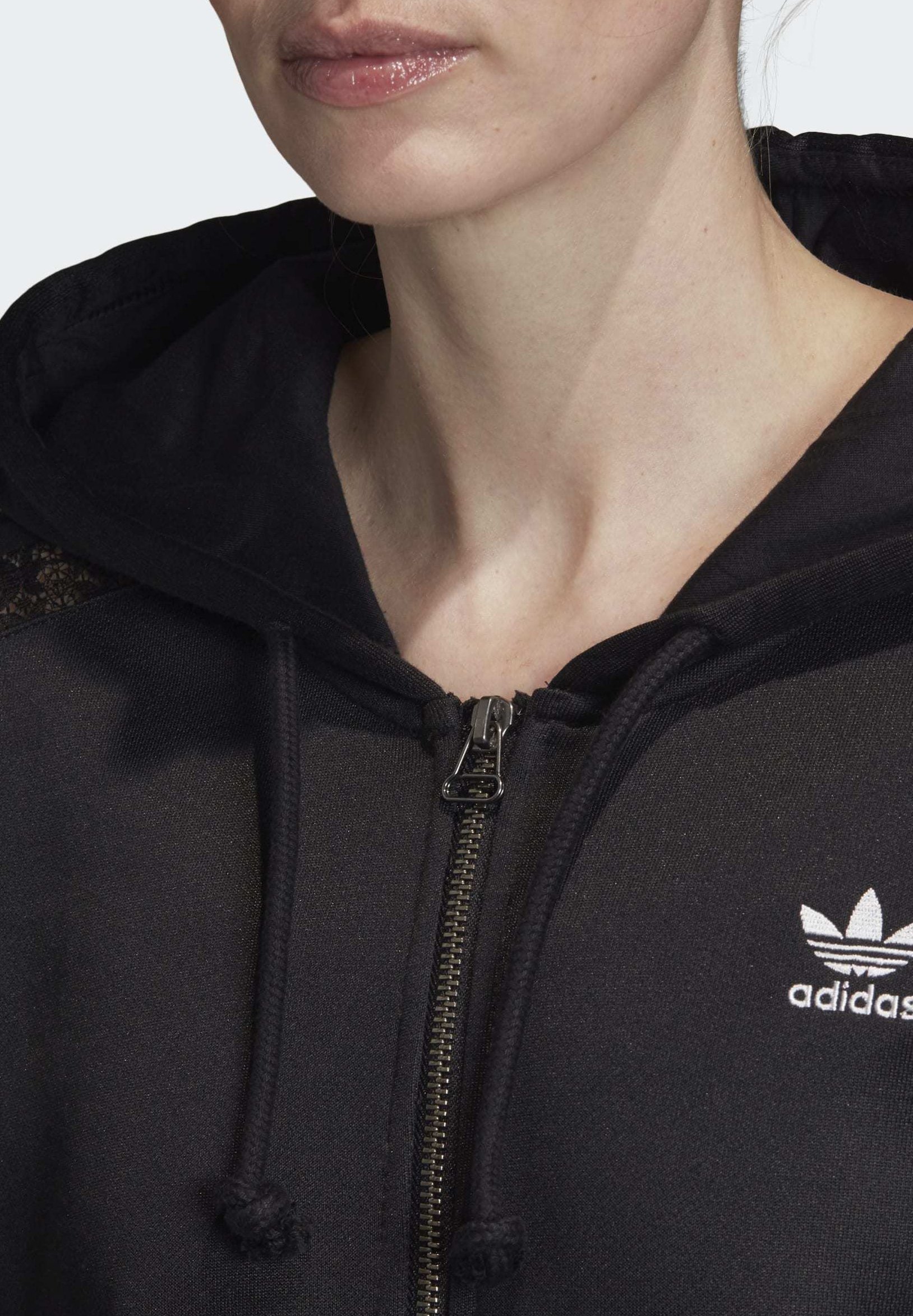 adidas Originals LACE HOODIE Sweatjacke blackschwarz adidas Originals LACE HOODIE Sweatjacke blackschwarz
