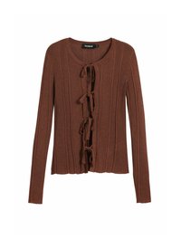 BOWS AND FRINGES - Long sleeved top - brown