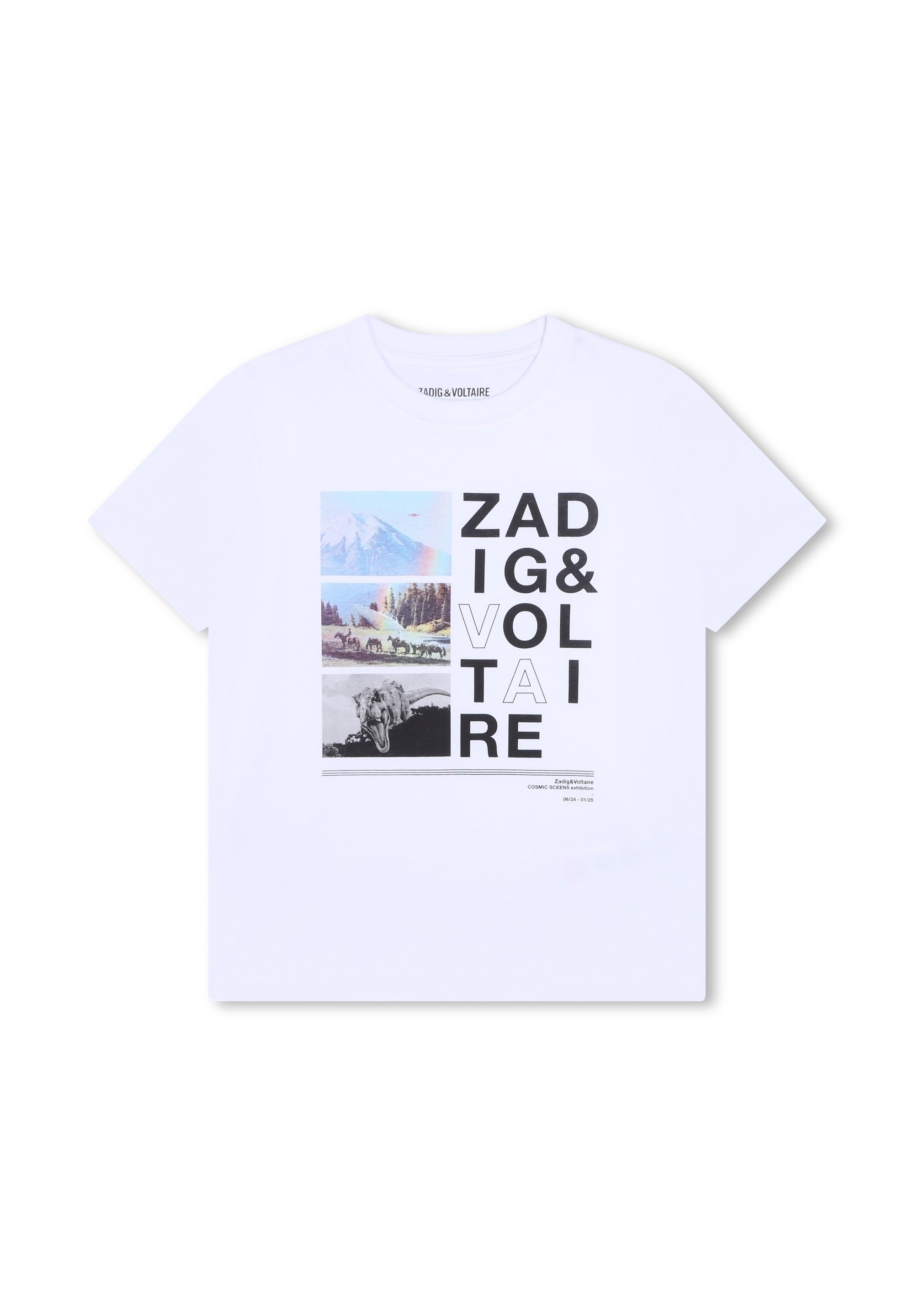 T-shirt Zadig & Voltaire Blanc Graphique - Taille L, 100% Coton, Neuf Avec étiquettes