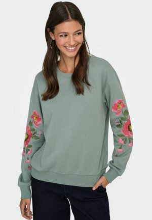 PARIS LS SLEEVE EMB  JRS - Sweatshirt - chinois green