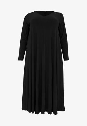 YOEK WITH LONG SLEEVES - Day dress - black