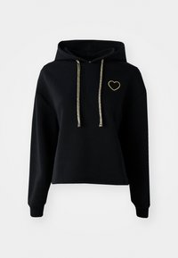 PCCHILLI HEART HOODIE NOOS - Sweatshirt - black/gold-coloured
