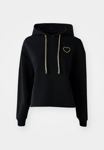 PCCHILLI HEART HOODIE NOOS - Sweat à capuche - black/gold-coloured