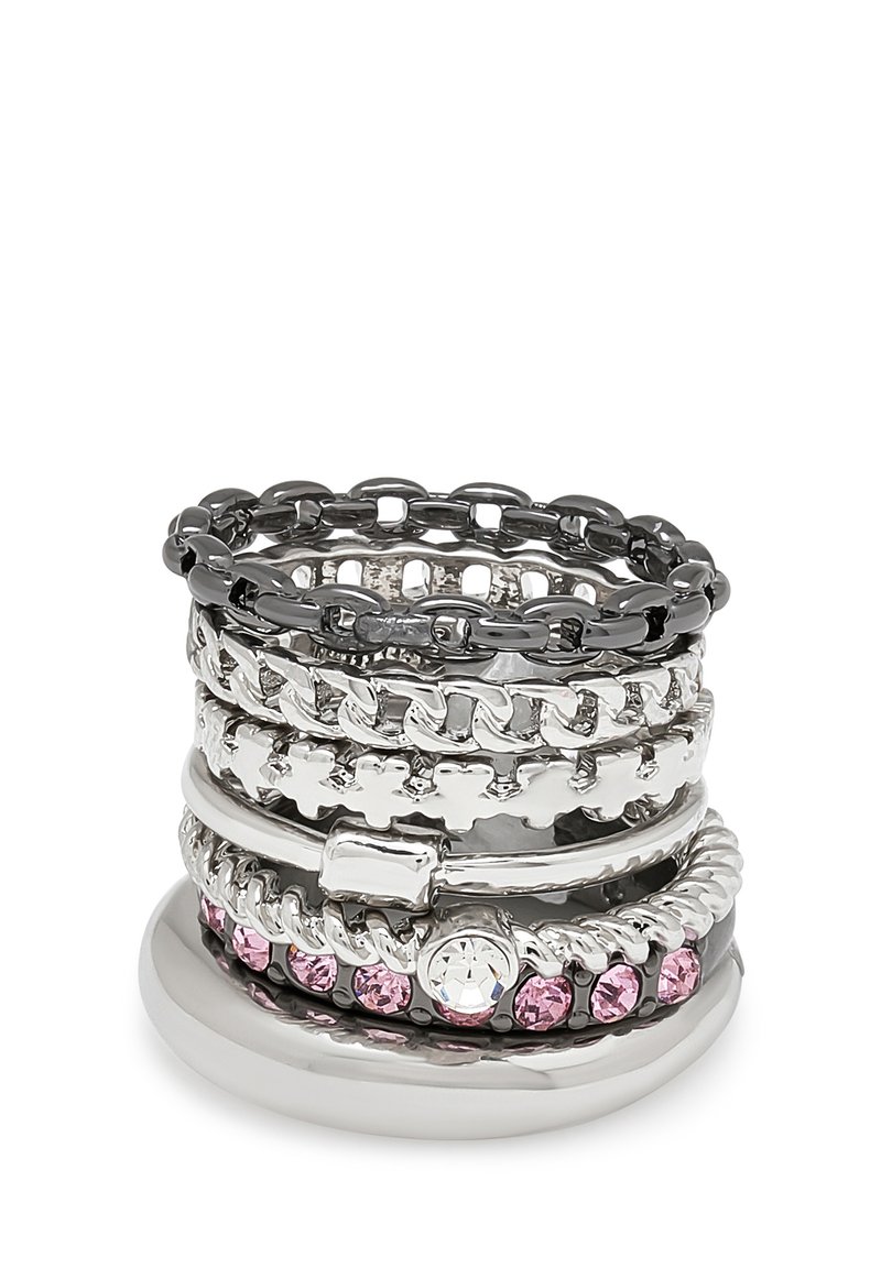 Steve Madden - GARDEN PARTY MIXED STACKABLE 7 PACK - Ring - pink, Enlarge