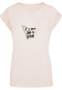 Merchcode IT´S YOUR TIME TO BLOOM EXTENDED SHOULDE - T-shirts med print - pink