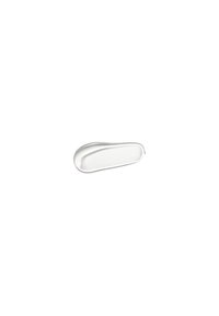 Plat en céramique blanc, de forme ovale allongée avec des bords lisses et légèrement courbés, et une finition brillante. Pas de motifs ni d'accents visibles.