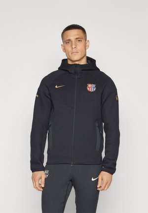 FC BARCELONA HOODY - Felpa con zip - black/club gold