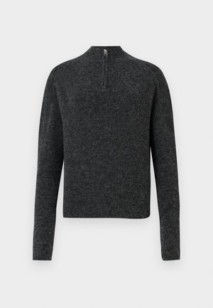 CLOSED MOCK NECK LONG SLEEVE - Strickpullover - dark grey melange