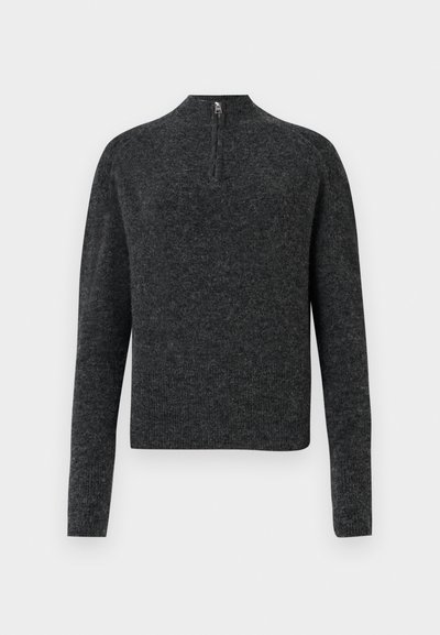 CLOSED MOCK NECK LONG SLEEVE - Strickpullover - dark grey melange