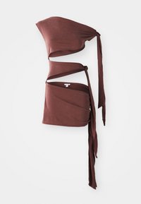 MENA KNOTTED MINI DRESS - Jerseyklänning - brown