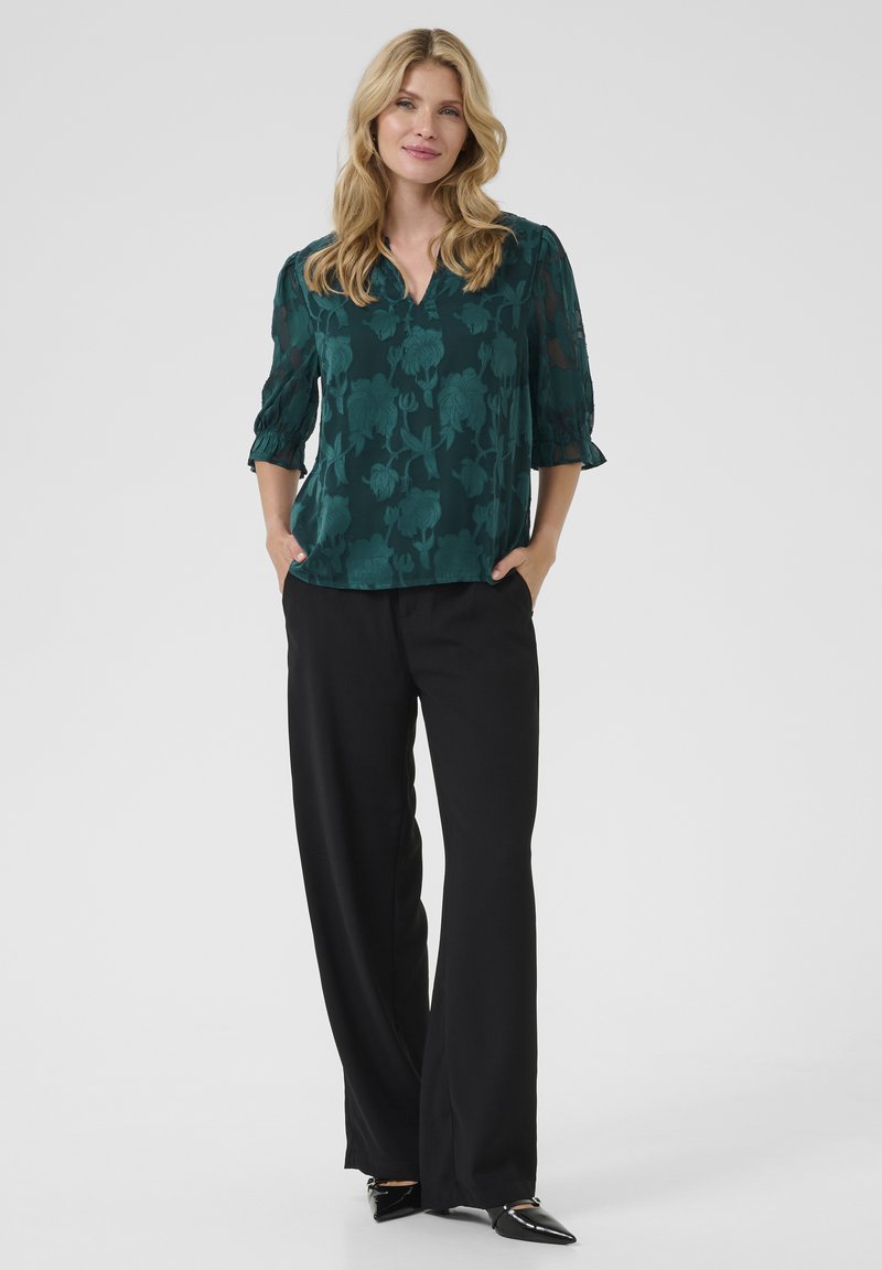 Cream Blouse donkergroen