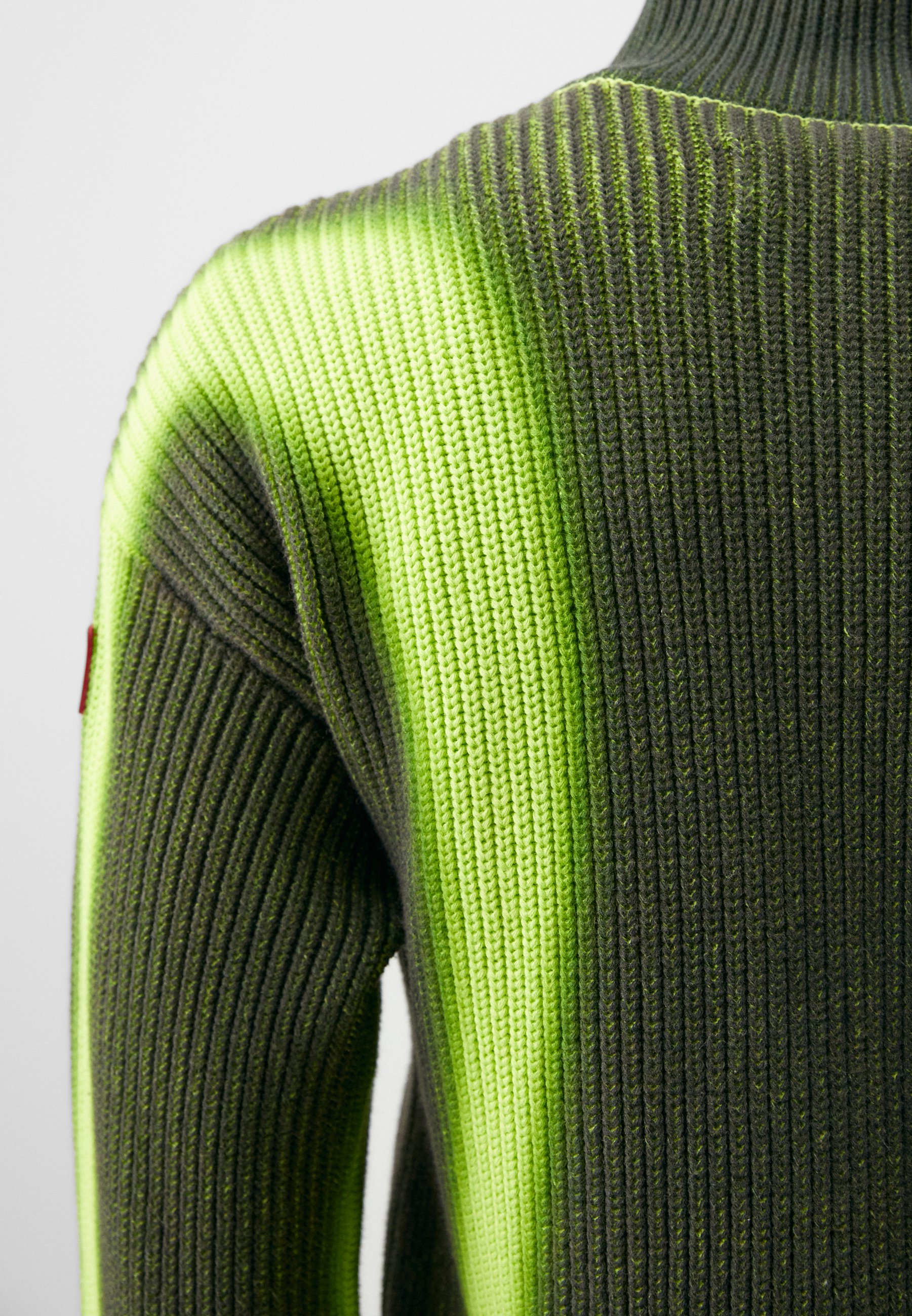The New Originals FISHERMAN ZIP UP - Cardigan - black/lime/black