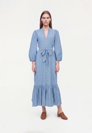 New Look, LIGHT  CHAMBRAY GRANDAD NECK MIDI DRESS - Abito a camicia - blue