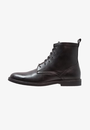 LEATHER - Snörstövletter - black