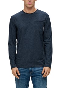 s.Oliver MIT AUFGESETZTER BRUSTTASCHE - Langarmshirt - navy