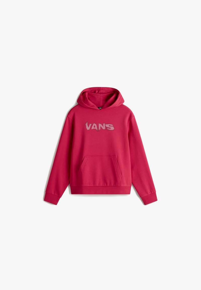 Felpa con cappuccio rosa, dotata di tasca frontale e audace logo "VANS" in bianco. Realizzata in tessuto morbido, con polsini e orlo a costine.