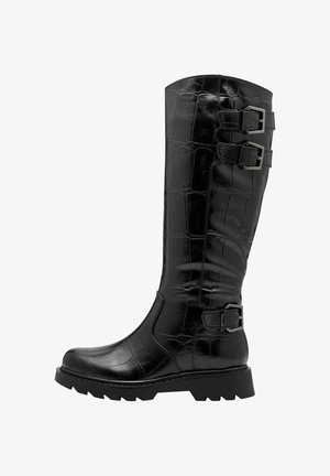 Tamaris Čizme s platformom - black croco