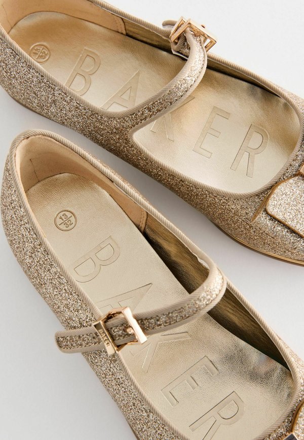 GLITTER BOW – REGULAR FIT – Riemchenballerina – gold