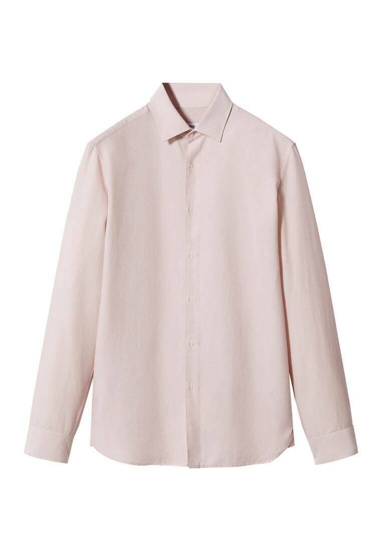 Chemisier Femme Mango - Couleur Rose Clair Pâle - Taille M - Manches Longues - Col En V - Neuf Sans étiquettes
