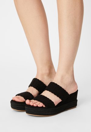 Heeled mules - black