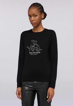 GIROCOLLO IN MISTO GENTLE SOCIETY - Pullover - black milano