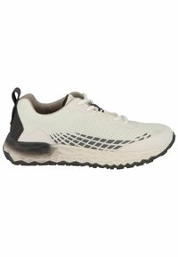 Sneaker leggere con una tomaia in rete bianca traspirante, para tallone nera e dettagli grigi a contrasto. Suola in gomma con battistrada per una buona aderenza.