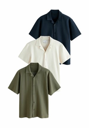 REGULAR FIT - CUBAN COLLAR TEXTURED SHORT SLEEVE 3 PACK - Majica - blue   green   white