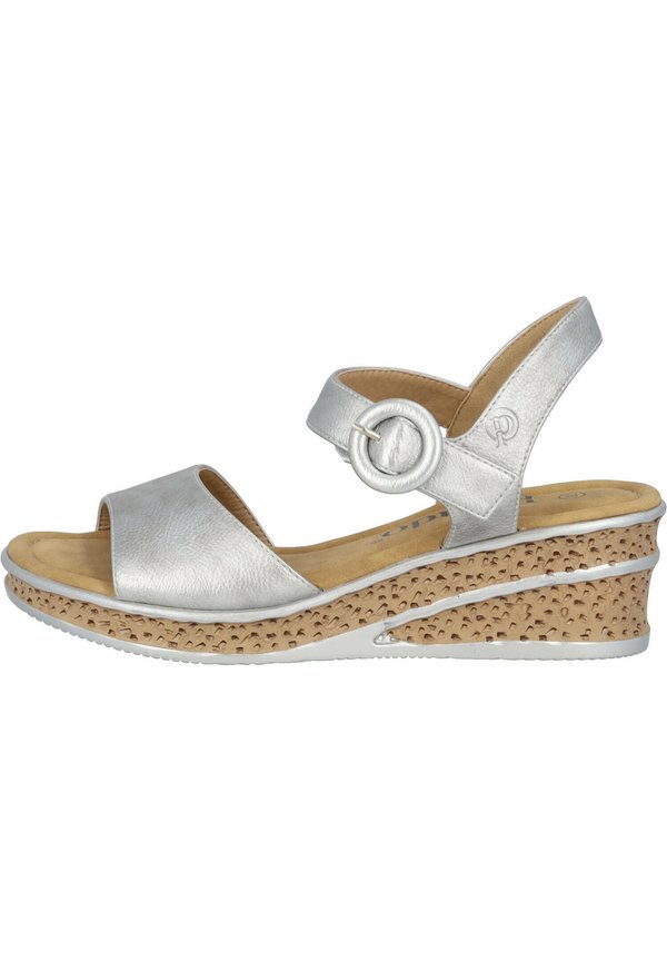 HELYS - Keilsandalette - silber