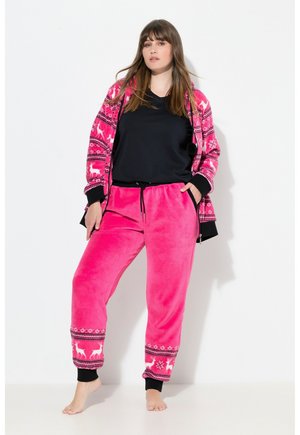 NORDIC STRIPE PRINT ELASTIC WAIST PLUSH  - Nattøj bukser - pink